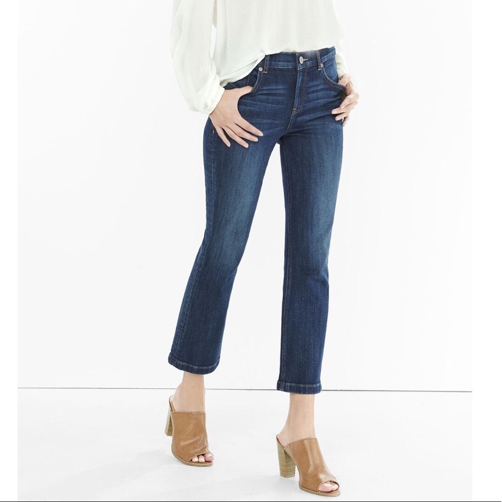 Express high waist bell crop jeans